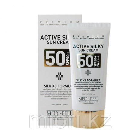 Солнцезащитный крем с комплексом пептидов и шёлка MEDI-PEEL Active Silky Sun Cream SPF50+PA+++