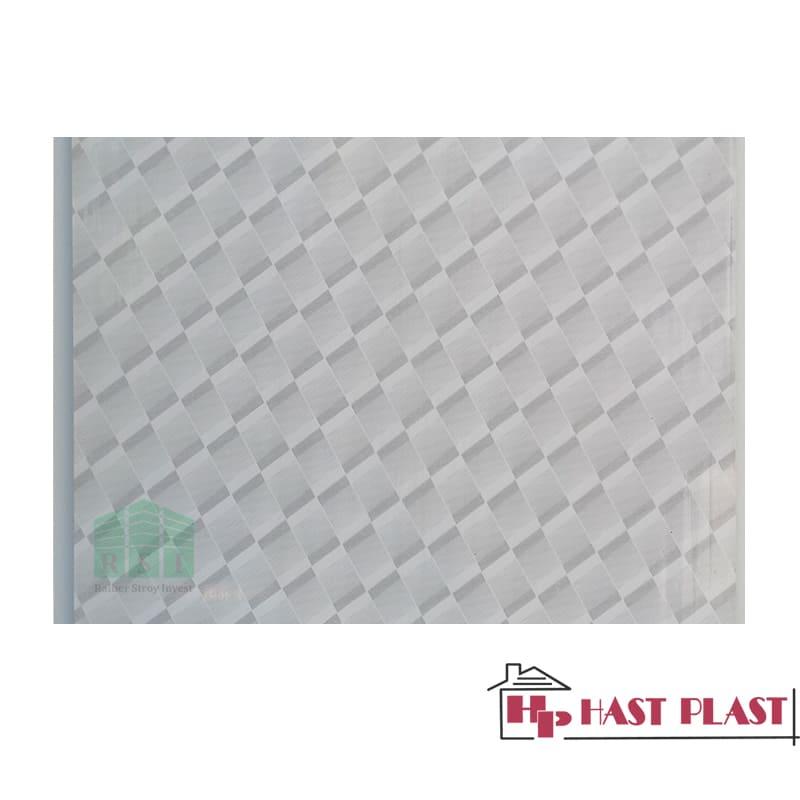 Стеновая ПВХ панель "Hast Plast" 4 метра (серый ромб глянцевый)