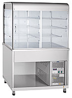 Прилавок-витрина холодильный ПВВ(Н)-70КМ-С-НШ нерж. (1120мм) плоский стол