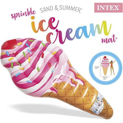 Плот-матрас надувной INTEX Sand & Summer для плавания (Мороженое с вишенкой)