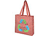 Эко-сумка Pheebs с клинчиком, изготовленая из переработанного хлопка, плотность 210 г/м2, красный меланж, фото 3