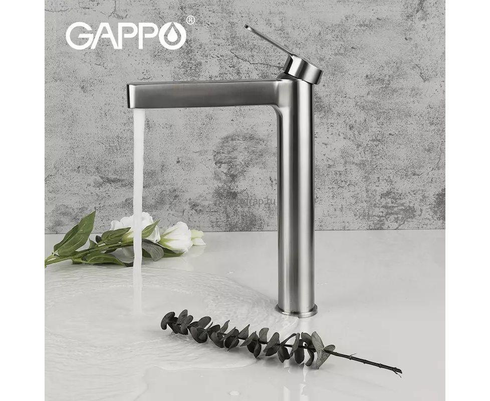 Смеситель для умывальника GAPPO 1099-32 сатин высокий