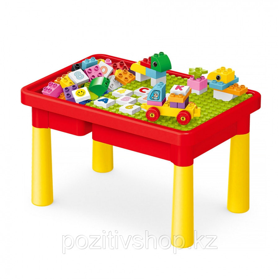 Стол для игры Pituso с конструктором Красный 56 эл. - фото 1 - id-p91152229