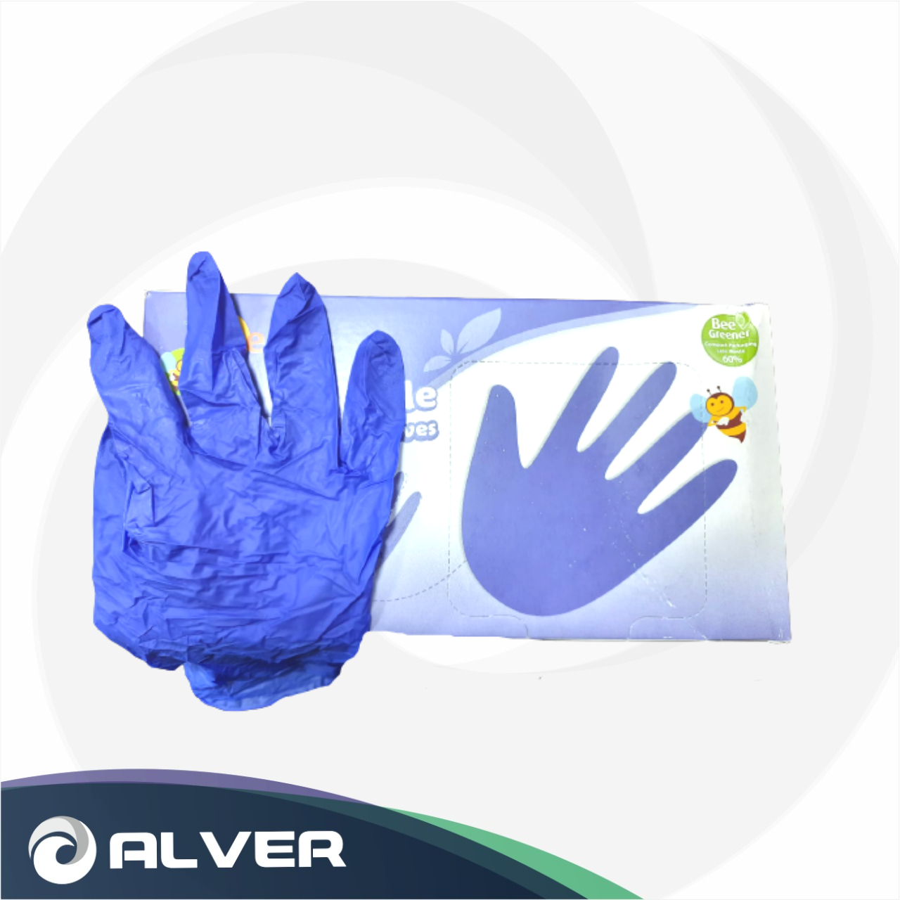 Перчатки нитриловые BeeSure синие М 300шт
