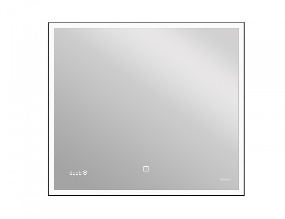 Зеркало Cersanit LED 011 design 100x80 с подсветкой часы металл. рамка прямоугольное (KN-LU-LED011*100-d-Os)
