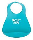 Нагрудник Roxy Kids мягкий с карманом для крошек RB-402M Мятный