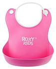 Нагрудник Roxy Kids мягкий с кармашком и застежкой RB-401-R Розовый
