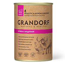714349 GRANDORF, Грандорф влажный корм для собак, буйвол с индейкой, уп.6*400гр.