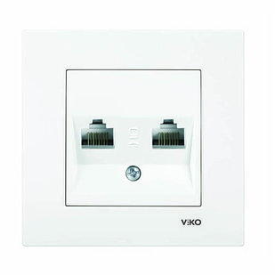 ЭЛЕКТРИЧЕСКИЙ ДВОЙНАЯ ТЕЛЕФОННАЯ РОЗЕТКА KARRE BEYAZ