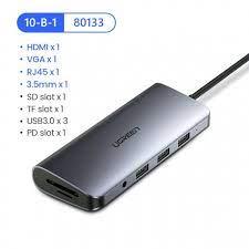 Адаптер Ugreen 80133 USB Type-C хаб 10 в 1 - фото 1 - id-p91223022