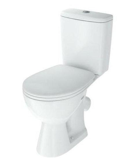 Унитаз-компакт напольный ROSA Уют UT01K косой выпуск, белый (унитаз, бачок, сиденье, арматура), фото 1