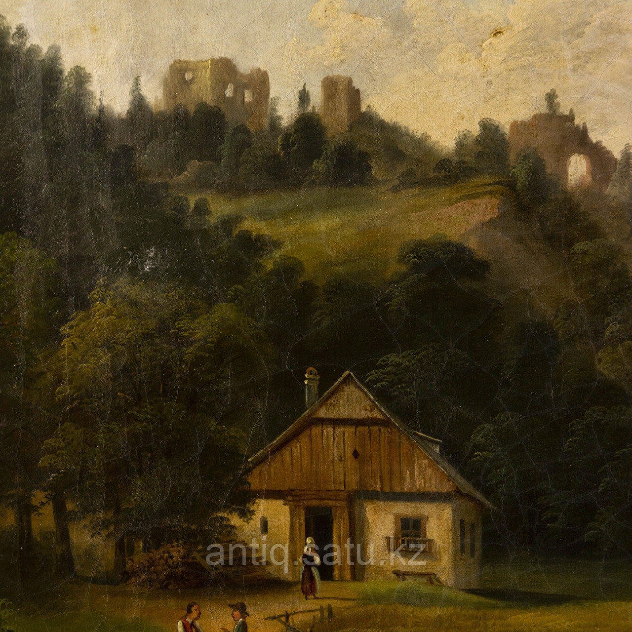 «Альпийский пейзаж» Автор: Julius Abbiati ХIХ век Австрия Холст, масло - фото 6 - id-p91232345