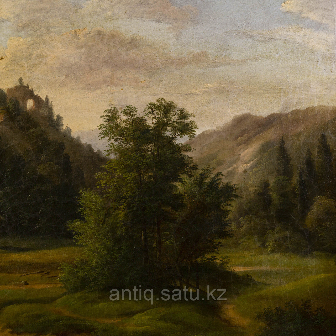 «Альпийский пейзаж» Автор: Julius Abbiati ХIХ век Австрия Холст, масло - фото 8 - id-p91232345