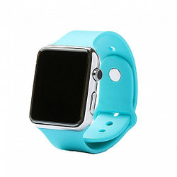 Умные часы Smart Watch A1 - серебро, голубой ремешок