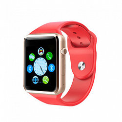 Умные часы Smart Watch A1 - серебро, красный ремешок