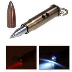 Ручка, фонарик и лазерная указка - в виде пули