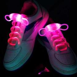 Шнурки с LED подсветкой (цвет розовый)