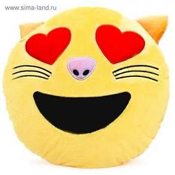 Подушка emoji (эмоджи) -  Влюбленный кот
