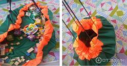 Сумка-коврик для игрушек Toy Bag (Той Бэг), 100 см - зелено-оранжевый Зелено-оранжевый, 1500