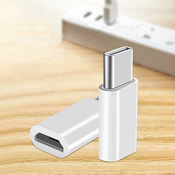Переходник Type C папа - Micro USB мама, белый