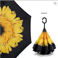 Обратный ветрозащитный зонт Up-brella цветок, желтый