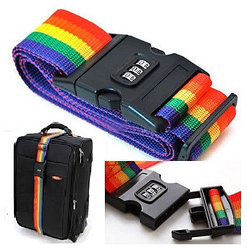 Ремень для чемодана или сумки с кодовым замком, цвет микс
