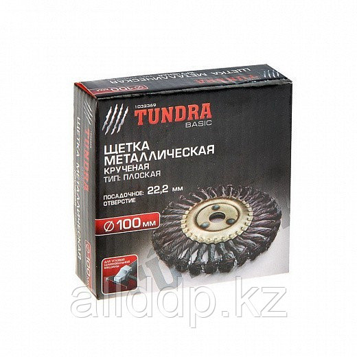 Щетка металлическая для УШМ Tundra Basic, крученая проволока, плоская, 22 мм, 175 мм