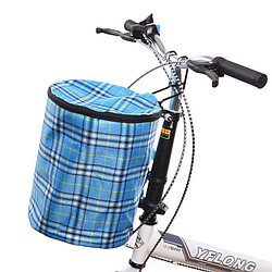 Складная подвесная тканевая корзина на руль велосипеда, голубой
