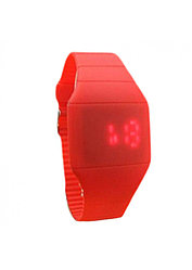 Ультратонкие силиконовые LED часы Nexer G1206, красные