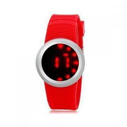 Ультратонкие силиконовые LED часы Nexer G1218 красные