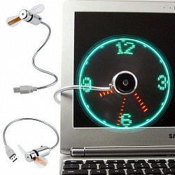 USB часы вентилятор Oxion OFN011, серебристый