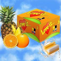 Жвачка Love is - апельсин-ананас (блок 100 шт)