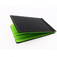 Зажим для денег из экокожи, зеленый