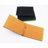 Зажим для денег из экокожи, коричневый
