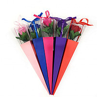 Роза из парфюмированного мыла в картонной упаковке Beauty Life, 40 см, красный