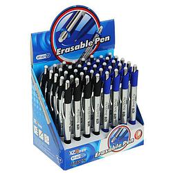 Ручка шариковая - Пиши-Стирай, 0,8мм автомат стержень синий корпус серебристый, цвет микс