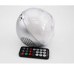 Цветомузыкальная колонка шар Bluetooth и MP3 плеер, цвет серебро