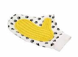 Двусторонняя рукавица для вычёсывания шерсти животных Pet Toy, жёлтый