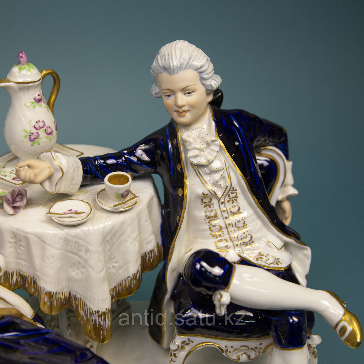 За чашечкой чая Мануфактура Royal Dux Чехия, Богемия. После 1947 года Фарфор, скульптурная лепка. - фото 6 - id-p91248368