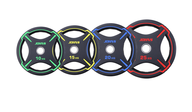 Диск олимпийский Johns 91030 полиуретановый с цветной окантовкой d51 мм (1,25 кг) - фото 1 - id-p90559904