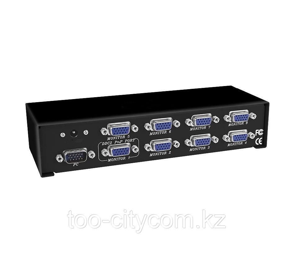 VGA splitter 8-port, VGA-2008, 200MHz, 1920x1440, 25m, разветвитель VGA-сигнала на 8 видеовыходов Арт.5965