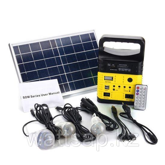 Солнечная электростанция SDM-3790, 3 LED лампы в комплекте, аккумулятор 9 Ач - фото 1 - id-p91251361