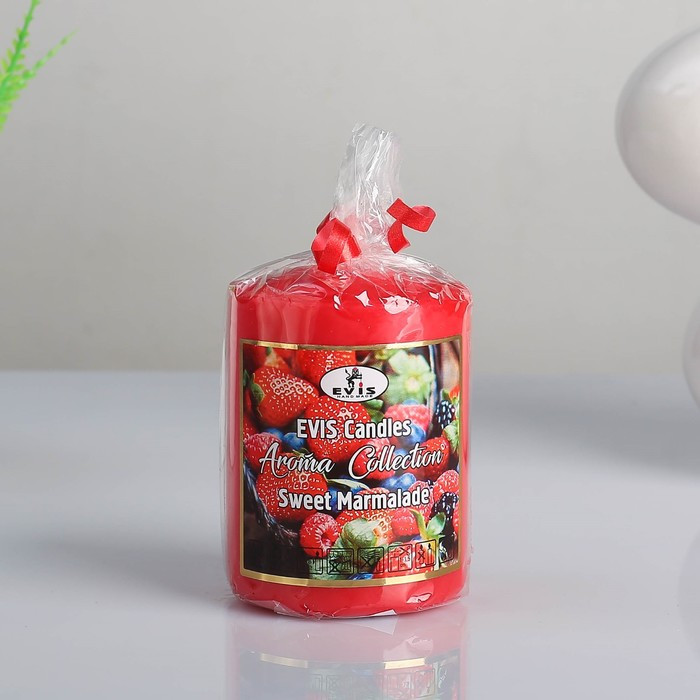 Свеча- цилиндр "SWEET MARMALADE", ароматизированная, парафин, 6×8 см