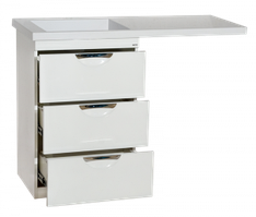 Тумба под стиральную машину Misty Куба 50 3 ящика, белая