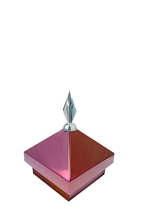 Навершие. Купол на мазар. Цвет бордо с декоративным пером серебро. На колонну 25,5 х 25,5 см., фото 2