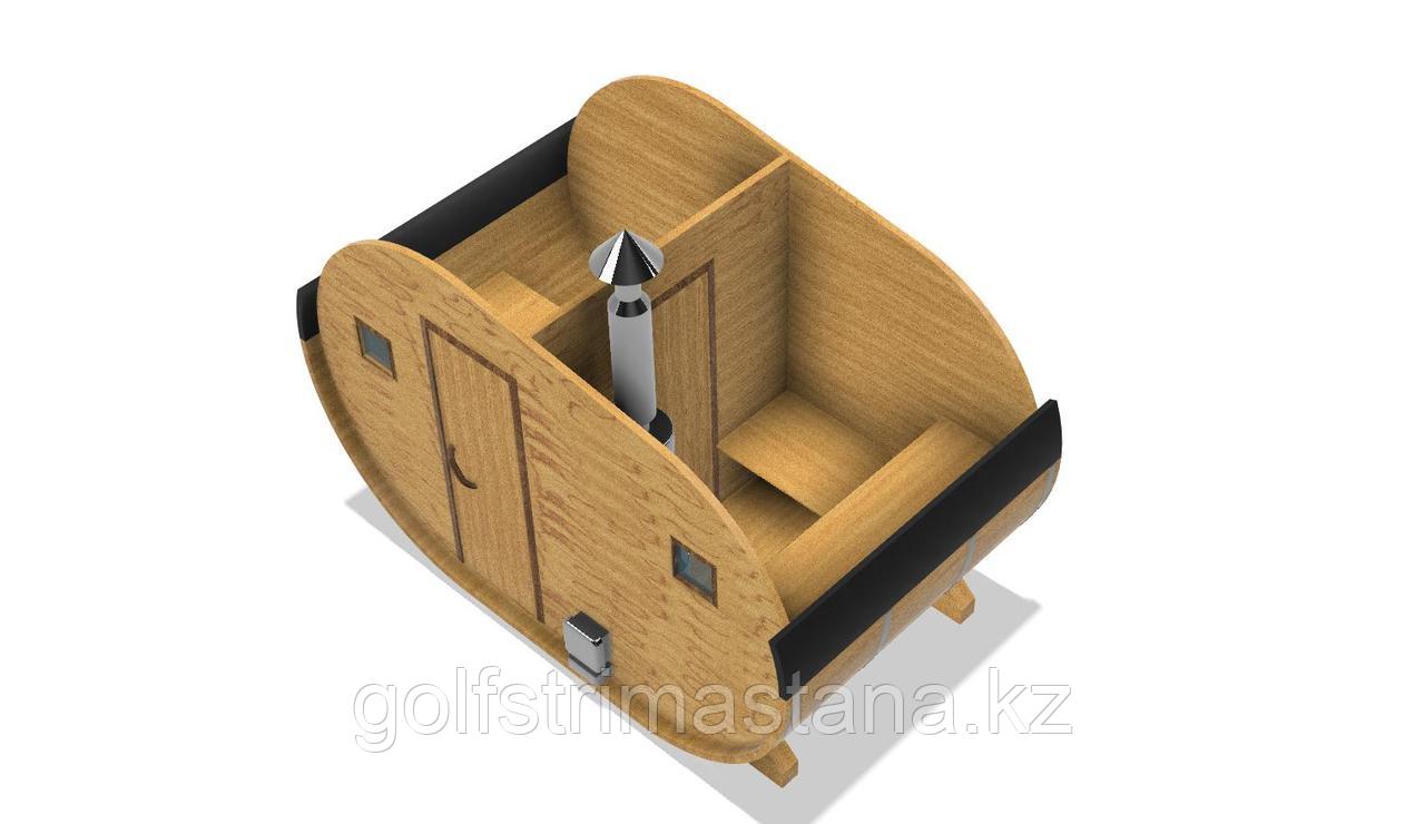 Баня бочка из кедра д*ш: 4*2,3 м, Овальная