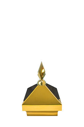 Навершие. Купол на мазар. Цвет золото с золотым декоративным пером. На колонну 25,5 х 25,5 см., фото 2