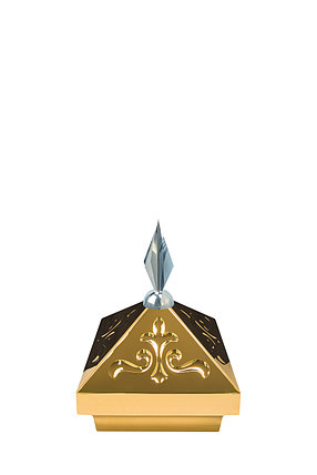 Навершие. Купол на мазар. Золото с орнаментом и декоративным пером серебро. На колонну 25,5 х 25,5 см., фото 2