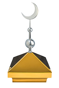 Навершие. Купол на мазар. Цвет золото с объемным полумесяцем d-230 серебро с 2-мя шарами