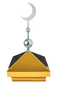 Навершие. Купол на мазар. Цвет золото с плоским полумесяцем d-230 серебро с 2-мя шарами